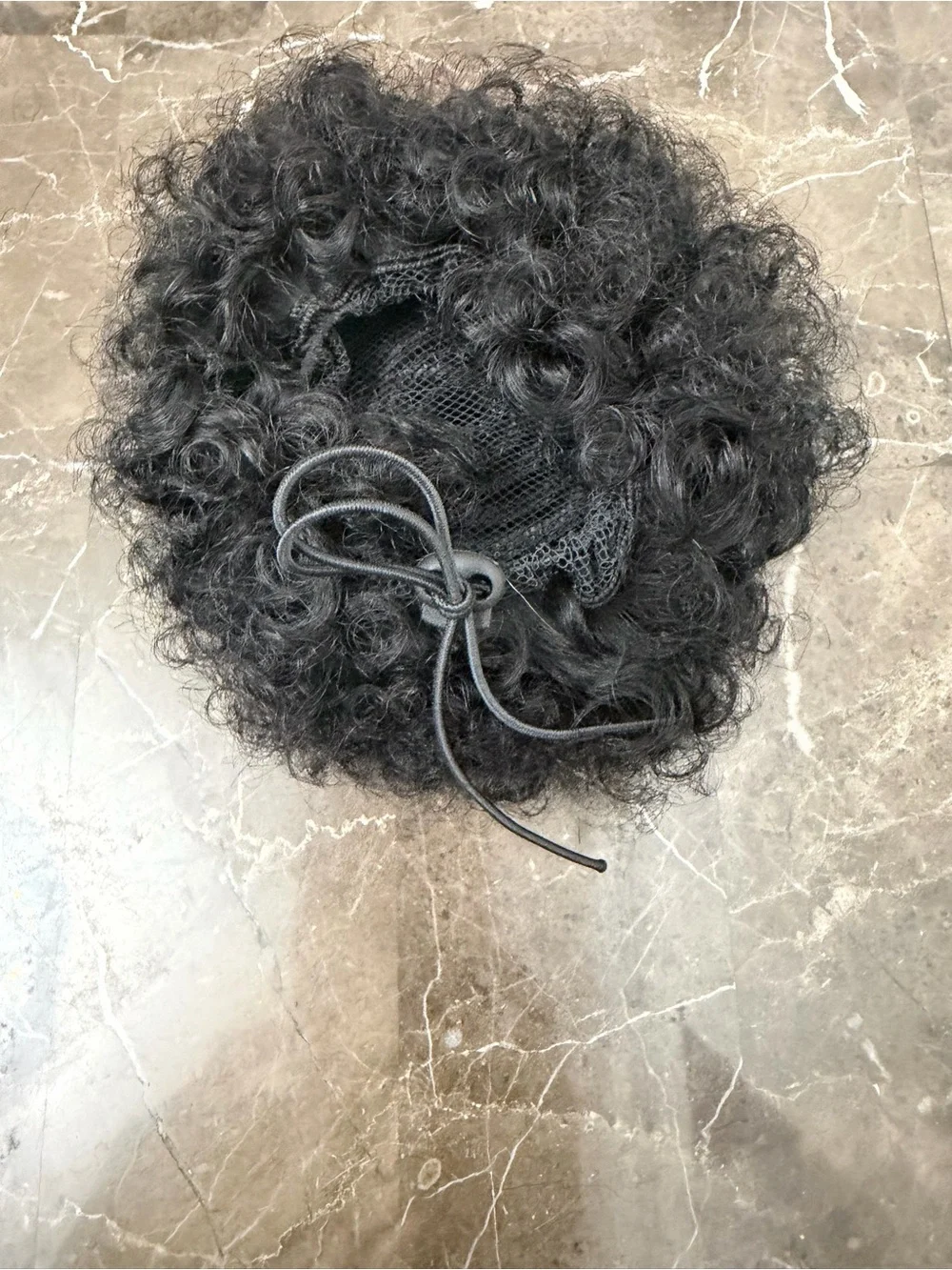 New! Unworn! Human Hair Afro Puff Drawstring Ponytail, similar to 1B Natural Bla